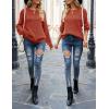 MEROKEETY Women’s Winter Fall Long Sleeve Tunic Sweaters 2026 Casual Trendy Crew Neck Waffle Knit Pullover Tops Jumper(Brick Red)