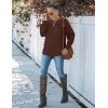 MEROKEETY Women’s Winter Fall Long Sleeve Tunic Sweaters 2026 Casual Trendy Crew Neck Waffle Knit Pullover Tops Jumper(Brown)