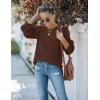 MEROKEETY Women’s Winter Fall Long Sleeve Tunic Sweaters 2026 Casual Trendy Crew Neck Waffle Knit Pullover Tops Jumper(Brown)