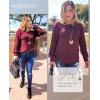 MEROKEETY Women’s Winter Fall Long Sleeve Tunic Sweaters 2026 Casual Trendy Crew Neck Waffle Knit Pullover Tops Jumper(Burgundy)