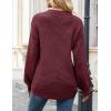 MEROKEETY Women’s Winter Fall Long Sleeve Tunic Sweaters 2026 Casual Trendy Crew Neck Waffle Knit Pullover Tops Jumper(Burgundy)