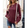 MEROKEETY Women’s Winter Fall Long Sleeve Tunic Sweaters 2026 Casual Trendy Crew Neck Waffle Knit Pullover Tops Jumper(Burgundy)
