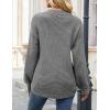 MEROKEETY Women’s Winter Fall Long Sleeve Tunic Sweaters 2026 Casual Trendy Crew Neck Waffle Knit Pullover Tops Jumper(Charcoal)