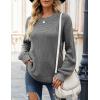 MEROKEETY Women’s Winter Fall Long Sleeve Tunic Sweaters 2026 Casual Trendy Crew Neck Waffle Knit Pullover Tops Jumper(Charcoal)