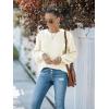 MEROKEETY Women’s Winter Fall Long Sleeve Tunic Sweaters 2026 Casual Trendy Crew Neck Waffle Knit Pullover Tops Jumper(Cream)