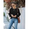 MEROKEETY Women’s Winter Fall Long Sleeve Tunic Sweaters 2026 Casual Trendy Crew Neck Waffle Knit Pullover Tops Jumper(Dark Black)