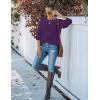 MEROKEETY Women’s Winter Fall Long Sleeve Tunic Sweaters 2026 Casual Trendy Crew Neck Waffle Knit Pullover Tops Jumper(Dark Purple)