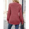 MEROKEETY Women’s Winter Fall Long Sleeve Tunic Sweaters 2026 Casual Trendy Crew Neck Waffle Knit Pullover Tops Jumper(Dusty Pink)