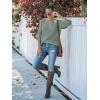 MEROKEETY Women’s Winter Fall Long Sleeve Tunic Sweaters 2026 Casual Trendy Crew Neck Waffle Knit Pullover Tops Jumper(Grey)