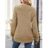 MEROKEETY Women’s Winter Fall Long Sleeve Tunic Sweaters 2026 Casual Trendy Crew Neck Waffle Knit Pullover Tops Jumper(Light Brown)