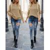 MEROKEETY Women’s Winter Fall Long Sleeve Tunic Sweaters 2026 Casual Trendy Crew Neck Waffle Knit Pullover Tops Jumper(Light Brown)