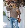 MEROKEETY Women’s Winter Fall Long Sleeve Tunic Sweaters 2026 Casual Trendy Crew Neck Waffle Knit Pullover Tops Jumper(Light Khaki)