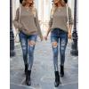 MEROKEETY Women’s Winter Fall Long Sleeve Tunic Sweaters 2026 Casual Trendy Crew Neck Waffle Knit Pullover Tops Jumper(Light Khaki)