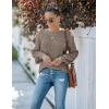 MEROKEETY Women’s Winter Fall Long Sleeve Tunic Sweaters 2026 Casual Trendy Crew Neck Waffle Knit Pullover Tops Jumper(Light Khaki)
