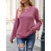 MEROKEETY Women’s Winter Fall Long Sleeve Tunic Sweaters 2026 Casual Trendy Crew Neck Waffle Knit Pullover Tops Jumper(Mauve)