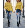 MEROKEETY Women’s Winter Fall Long Sleeve Tunic Sweaters 2026 Casual Trendy Crew Neck Waffle Knit Pullover Tops Jumper(Mustard)