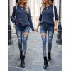 MEROKEETY Women’s Winter Fall Long Sleeve Tunic Sweaters 2026 Casual Trendy Crew Neck Waffle Knit Pullover Tops Jumper(Navy)