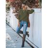 MEROKEETY Women’s Winter Fall Long Sleeve Tunic Sweaters 2026 Casual Trendy Crew Neck Waffle Knit Pullover Tops Jumper(Olive)