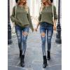 MEROKEETY Women’s Winter Fall Long Sleeve Tunic Sweaters 2026 Casual Trendy Crew Neck Waffle Knit Pullover Tops Jumper(Olive)