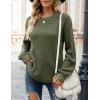 MEROKEETY Women’s Winter Fall Long Sleeve Tunic Sweaters 2026 Casual Trendy Crew Neck Waffle Knit Pullover Tops Jumper(Olive)