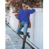 MEROKEETY Women’s Winter Fall Long Sleeve Tunic Sweaters 2026 Casual Trendy Crew Neck Waffle Knit Pullover Tops Jumper(Royal)