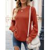 MEROKEETY Women’s Winter Fall Long Sleeve Tunic Sweaters 2026 Casual Trendy Crew Neck Waffle Knit Pullover Tops Jumper(Rust)