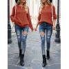 MEROKEETY Women’s Winter Fall Long Sleeve Tunic Sweaters 2026 Casual Trendy Crew Neck Waffle Knit Pullover Tops Jumper(Rust)