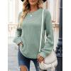 MEROKEETY Women’s Winter Fall Long Sleeve Tunic Sweaters 2026 Casual Trendy Crew Neck Waffle Knit Pullover Tops Jumper(Sage)