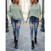 MEROKEETY Women’s Winter Fall Long Sleeve Tunic Sweaters 2026 Casual Trendy Crew Neck Waffle Knit Pullover Tops Jumper(Sage)