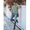 MEROKEETY Women’s Winter Fall Long Sleeve Tunic Sweaters 2026 Casual Trendy Crew Neck Waffle Knit Pullover Tops Jumper(Sage)
