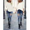 MEROKEETY Women’s Winter Fall Long Sleeve Tunic Sweaters 2026 Casual Trendy Crew Neck Waffle Knit Pullover Tops Jumper(White)