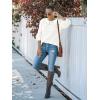 MEROKEETY Women’s Winter Fall Long Sleeve Tunic Sweaters 2026 Casual Trendy Crew Neck Waffle Knit Pullover Tops Jumper(White)