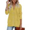 MEROKEETY Cardigan Sweater for Women 2026 Fall Winter Spring Cable Knit Button Up Open Front Long Sleeve Coat(Mustard)