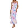 MEROKEETY Spring Wedding Guest Dress for Women 2026 Summer Floral Cocktail Party Beach Vacation Ruffle Bodycon Maxi Dresses(Purple)