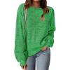 MEROKEETY Sweaters for Women Fall Winter 2026 Oversized Pullover Spring Crew Neck Long Sleeve Heathered Knit Tops(Green)