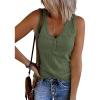 MEROKEETY Women’s 2026 Summer Sleeveless Tank Tops V Neck Ribbed Dressy Casual Henley Shirts Button Loose Cami Tees(Green)
