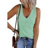 MEROKEETY Women’s 2026 Summer Sleeveless Tank Tops V Neck Ribbed Dressy Casual Henley Shirts Button Loose Cami Tees(Mint)