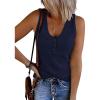 MEROKEETY Women’s 2026 Summer Sleeveless Tank Tops V Neck Ribbed Dressy Casual Henley Shirts Button Loose Cami Tees(Navy)
