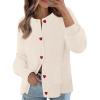 MEROKEETY Women’s Cardigan Sweaters 2026 Fall Trendy Chunky Knit Button Up Cute Winter Long Sleeve Open Front Coats(Beige)