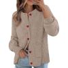 MEROKEETY Women’s Cardigan Sweaters 2026 Fall Trendy Chunky Knit Button Up Cute Winter Long Sleeve Open Front Coats(Cashmere)