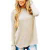 MEROKEETY Women’s Casual Long Sleeve Sweaters 2025 Loose Crew Neck Fall Winter Knit Pullover Sweater Tops(Beige)