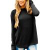 MEROKEETY Women’s Casual Long Sleeve Sweaters 2025 Loose Crew Neck Fall Winter Knit Pullover Sweater Tops(Black)