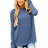MEROKEETY Women’s Casual Long Sleeve Sweaters 2025 Loose Crew Neck Fall Winter Knit Pullover Sweater Tops(Dustyblue)