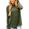 MEROKEETY Women’s Casual Long Sleeve Sweaters 2025 Loose Crew Neck Fall Winter Knit Pullover Sweater Tops(Green)