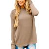 MEROKEETY Women’s Casual Long Sleeve Sweaters 2025 Loose Crew Neck Fall Winter Knit Pullover Sweater Tops(Khaki)