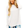 MEROKEETY Women’s Casual Long Sleeve Sweaters 2025 Loose Crew Neck Fall Winter Knit Pullover Sweater Tops(White)