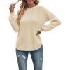 MEROKEETY Women’s Fall Winter Sweaters Casual Loose Cozy Sweater Tops Pullover Jumper 2025 Fashion Outfits(Beige)