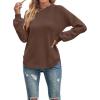 MEROKEETY Women’s Fall Winter Sweaters Casual Loose Cozy Sweater Tops Pullover Jumper 2025 Fashion Outfits(Coffee)