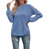 MEROKEETY Women’s Fall Winter Sweaters Casual Loose Cozy Sweater Tops Pullover Jumper 2025 Fashion Outfits(Dustyblue)