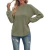 MEROKEETY Women’s Fall Winter Sweaters Casual Loose Cozy Sweater Tops Pullover Jumper 2025 Fashion Outfits(Green)